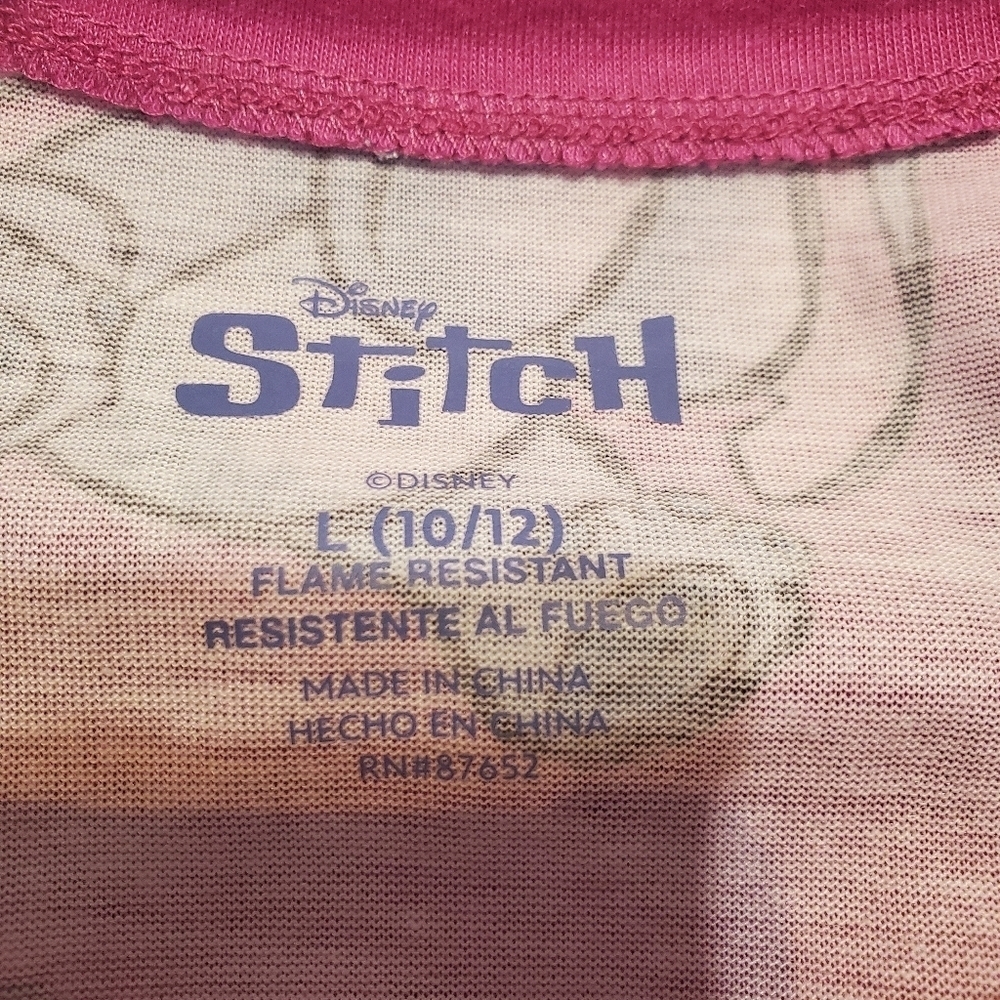 NWT Disney Kids Girl's Long Sleeved Stitch Nightgown Pajamas L 10/12 - Picture 4 of 6